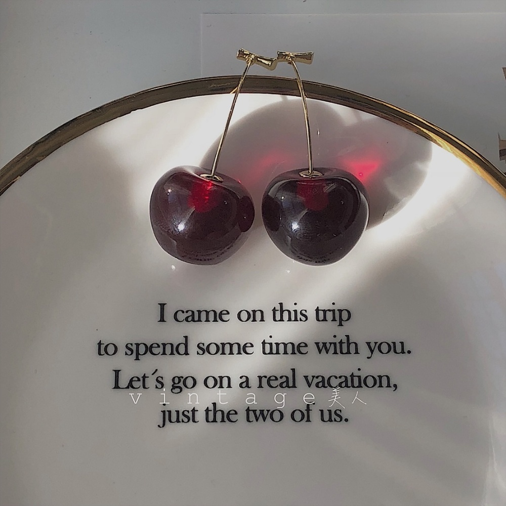 Cherry earring red fashion